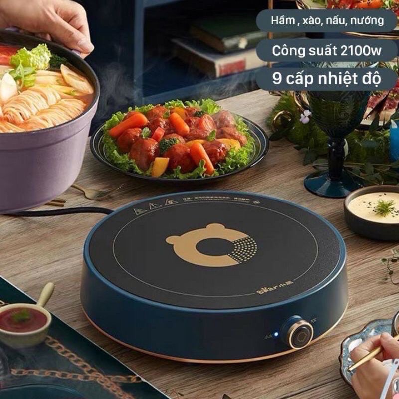 Bếp từ Bear chính hãng dùng được cho các loại nồi gang,đá,inox