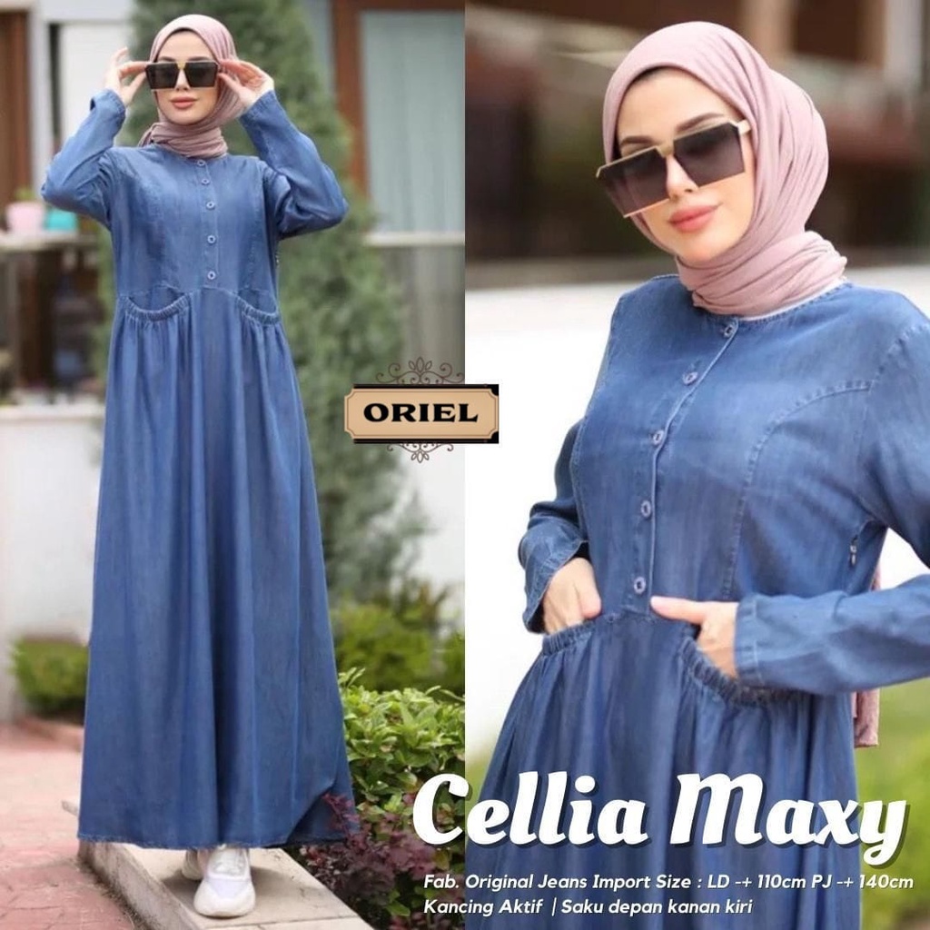 Cellia MAXY Bởi Orel / MAXI DRESS JEANS Nhập Khẩu