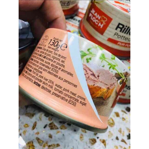 {Hộp 130g} Pate Pháp Jean Floc'h. Có Pate Gan và thịt Heo, Gan Heo, Jambon...Hàng nhập khẩu