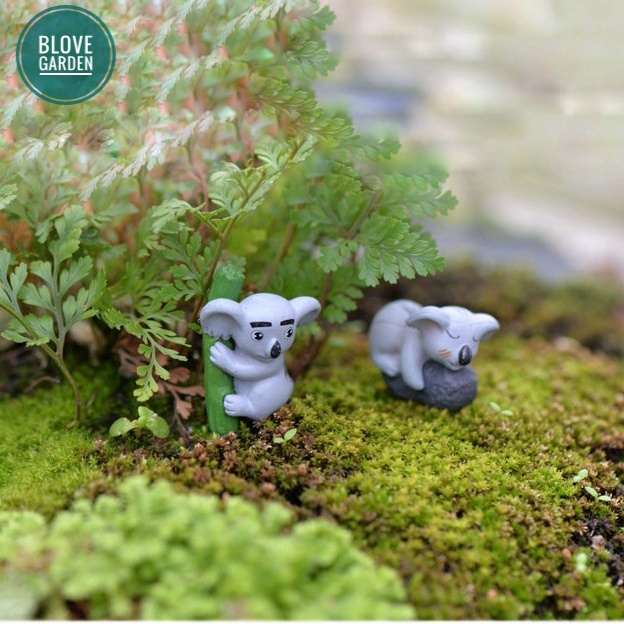 Phụ kiện tiểu cảnh Gấu trúc Koala ngịch ngợm trang trí chậu cây mini, terrarium, hồ cá, bonsai, hòn non bộ, sen đá