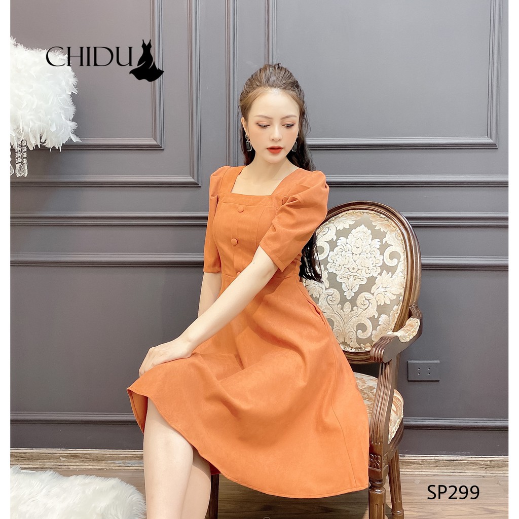 CHIDU váy công sở cổ vuông tay lỡ- SP299 | BigBuy360 - bigbuy360.vn