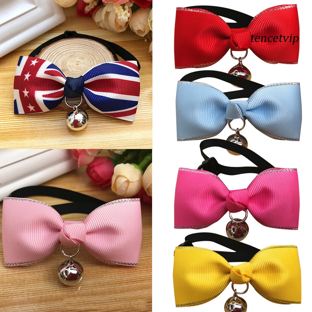 Vòng Cổ Gắn Nơ Chuông Nhỏ Thời Trang Có Thể Điều Chỉnh Cho Thú Cưng