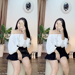 Áo croptop trễ vai nơ trên