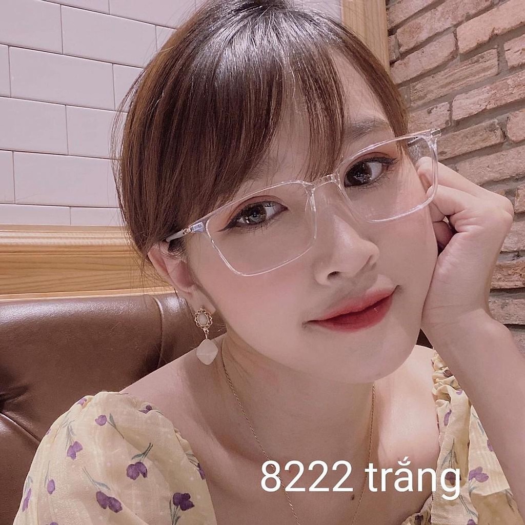 Gọng kính mắt nam nữ  Miineyewear nhựa dẻo mắt vuông to đeo đi đường chống bụi 8222