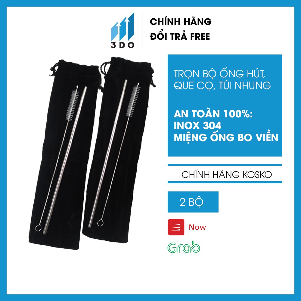 [Tặng túi và cọ rửa] Bộ ống hút và ly giữ nhiệt inox 304 Kosko bình nước giữ nhiệt | BigBuy360 - bigbuy360.vn