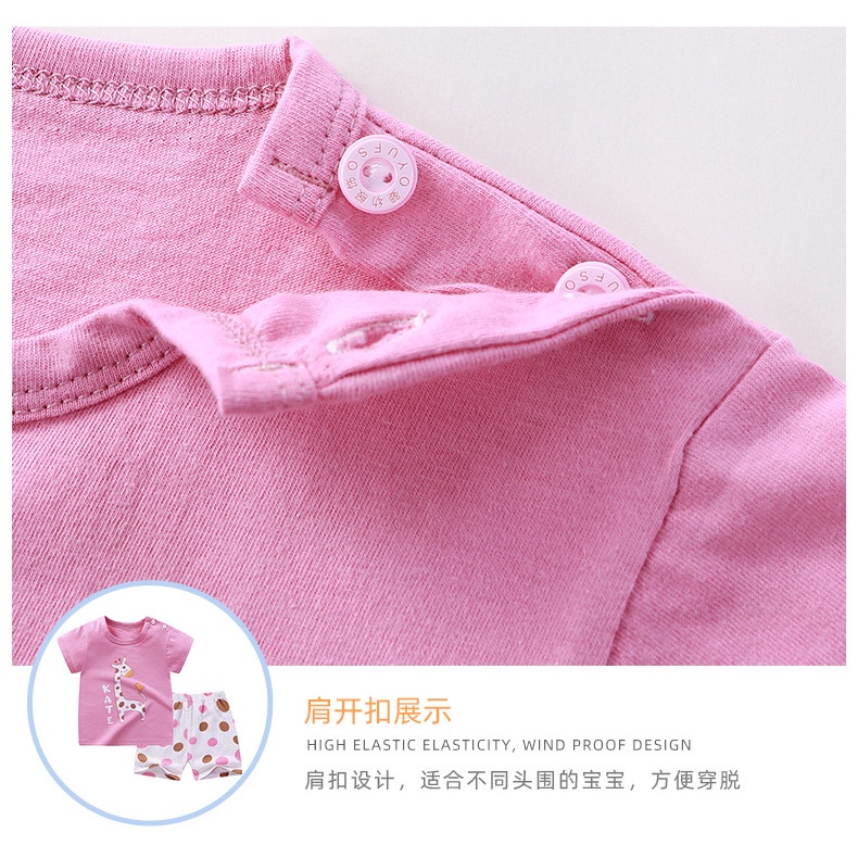 Bộ áo thun bằng cotton ngắn tay + quần short phong cách Hàn Quốc thời trang mùa hè cho bé