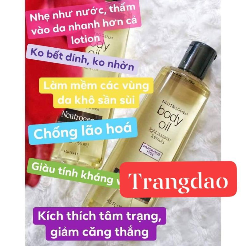 Dầu dưỡng thể Neutrogena BODY OIL LIGHT 250mL