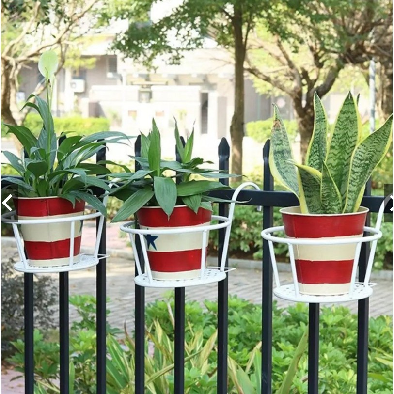 set 2 Giá kệ để cây bằng sắt tròn treo ban công cửa sổ loại to đường kính 20 cm