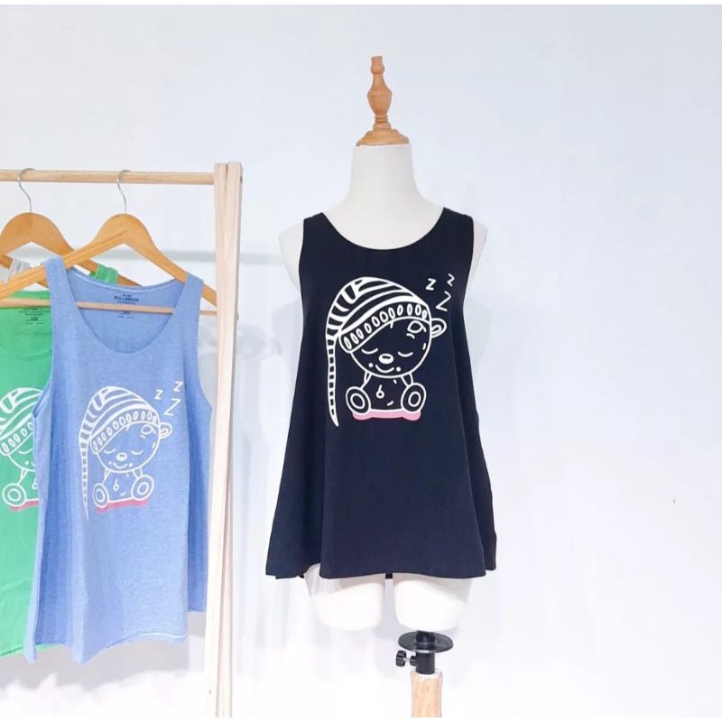 Áo ba lỗ nữ hình chú gấu siêu dễ thương cute hot hit hiện nay cotton đơn giản thoáng mát thoải mái tập gym giá rẻ