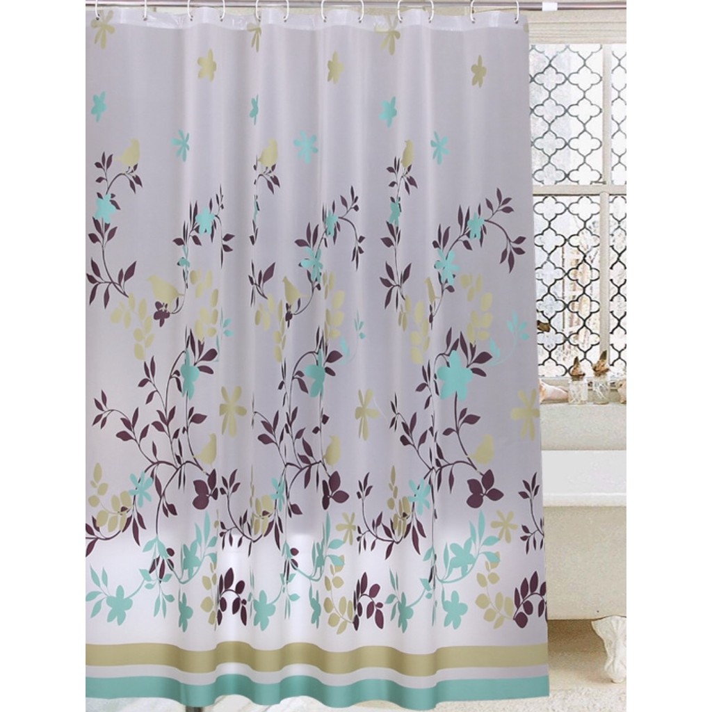 Rèm Phòng Tắm / Rèm Cửa Sổ HOA ĐẬM MÀU 180cm X 180cm Loại 1( Ảnh + Video thật )