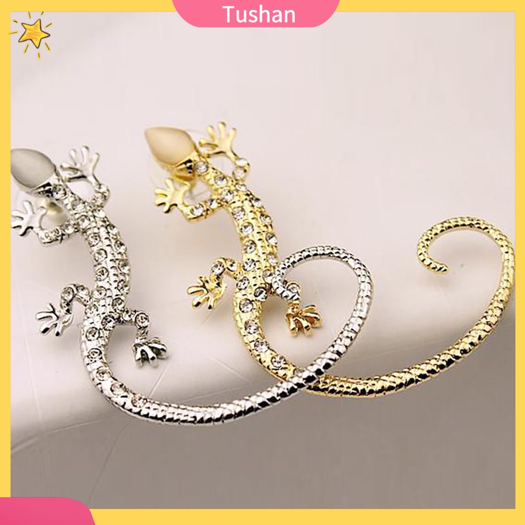 Khuyên kẹp vành tai đính đá hình thằn lằn độc đáo TUSH