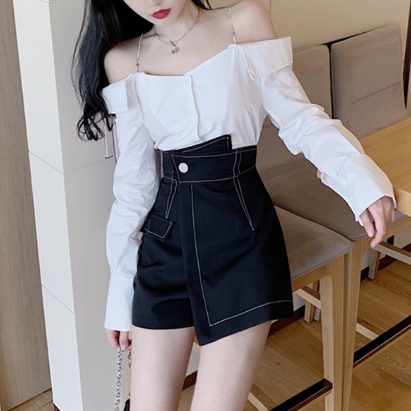 Quần giả váy nữ cạp cao viền chỉ nổi tôn dáng sang trọng có bigsize Mely's Fashion CV10