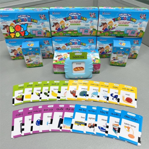 Máy đọc thẻ học từ vựng song ngữ Anh Việt 12 chủ đề, thẻ Flasscard 224 từ vựng thông dụng cho bé