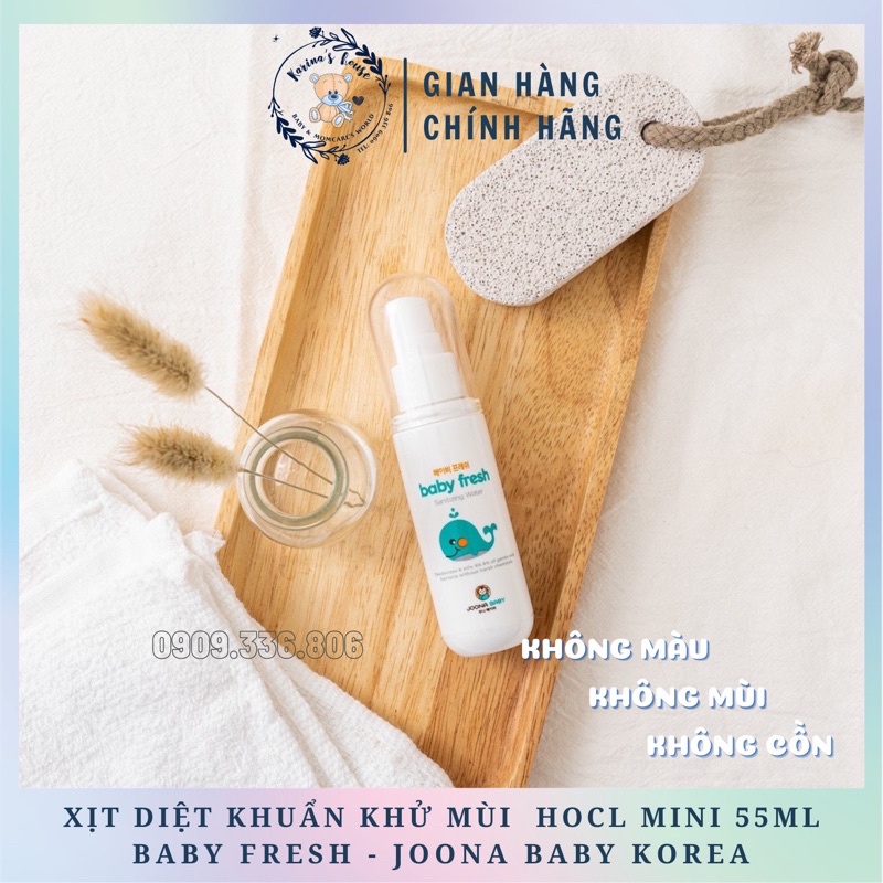 🍀 Xịt diệt khuẩn Baby Fresh - JOONA BABY, xịt khuẩn đồ chơi, rửa bình sữa cho bé - 55ml