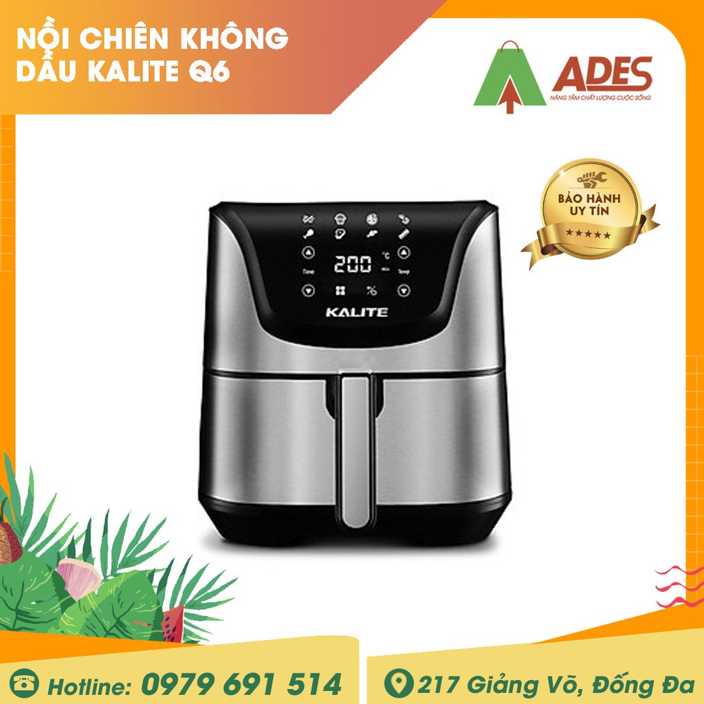 [Mã 154ELSALE2 giảm 7% đơn 300K] Nồi Chiên Không Dầu Kalite Q6 - Bảo Hành Chính Hãng