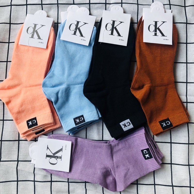 Tất cổ trung, Tất vớ trơn cổ trung nam nữ Màu, tất cao cổ thời trang Unisex Style hàn quốc TĐ05