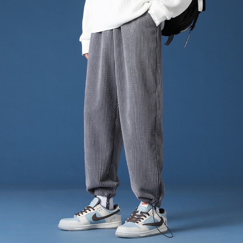 ✦AFFLIGA✦ Quần Jogger Dây Rút Dáng Suông Rộng Màu Trơn Cỡ Lớn Thời Trang Cho Nam