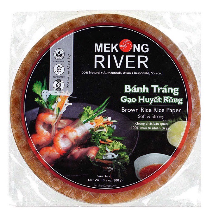 Bánh tráng gạo huyết rồng Mekong River 22cm 300g (30 lá)