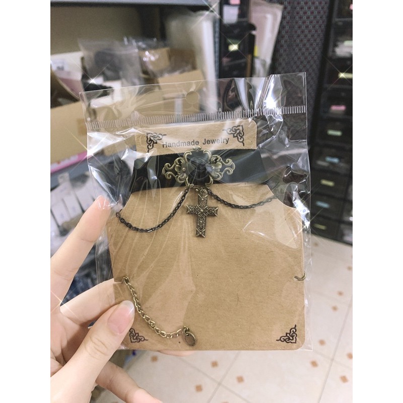 [CÓ SẴN] Vòng cổ choker xích hoa hồng đen thánh giá