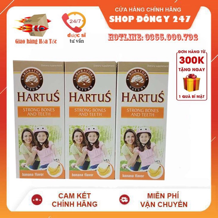 Hartus Canxi - Bổ Sung Canxi, Vitamin D3, Vitamin K, Hấp Thụ Canxi Tối Đa Nhờ Vitamin K (Chai 150ml)