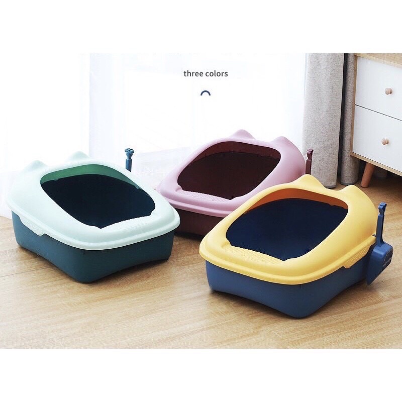 Khay vệ sinh cho mèo cao cấp (TẶNG KÈM XẺNG), hộp cát vệ sinh cho thú cưng