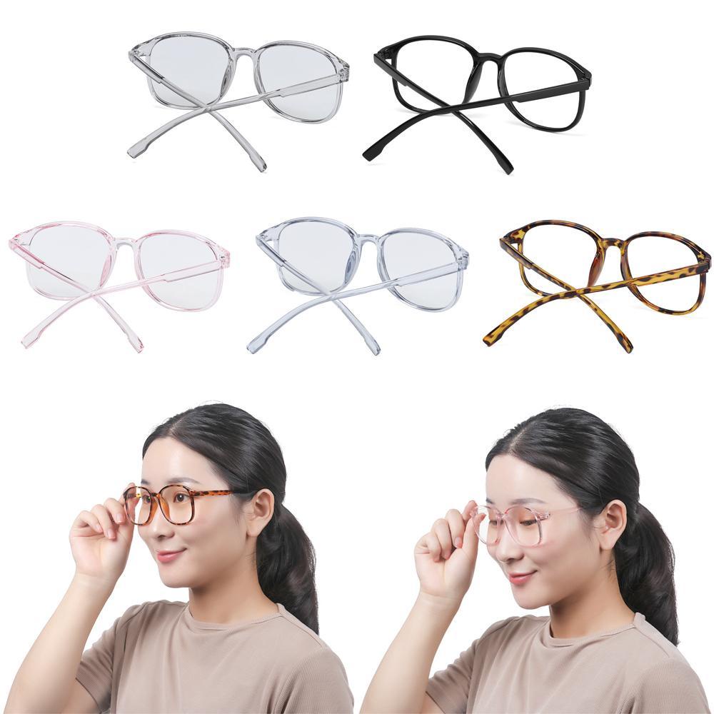 Mắt Kính Gọng Tròn Bằng Nhựa Trong Suốt Siêu Nhẹ Unisex