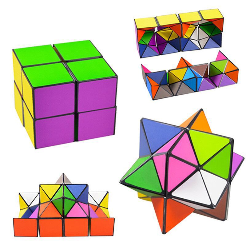 Infinity Cube Toy Magic Unlimited Fold Cube with Triangular Accessory Inside Toy