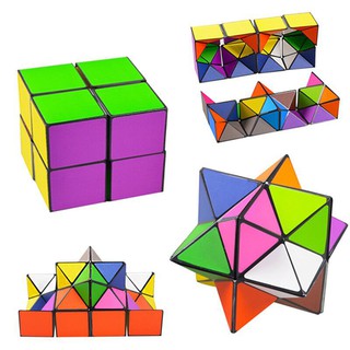 Infinity Cube Toy Magic Unlimited Fold Cube with Triangular Accessory Inside Toy
