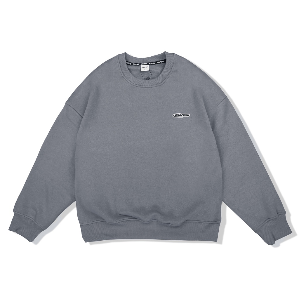 Áo sweater BLVCK - Tiny logo màu xám xanh | Nỉ chân cua