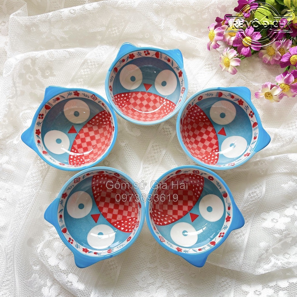 Bộ Chén Dĩa Sứ Bát Ăn Cơm Đĩa Sứ Dễ Thương Cute Bát, Bát dặm decor cực đẹp cho bé