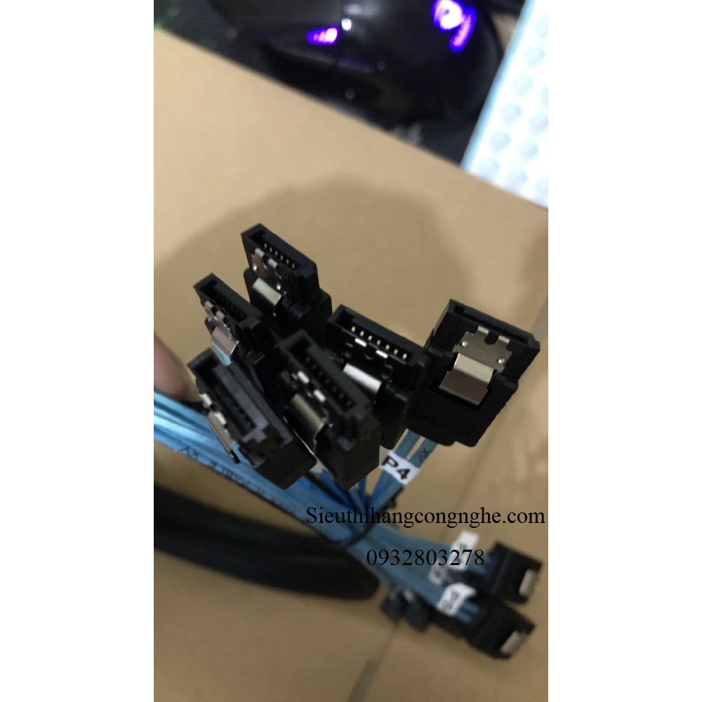 Cáp SAS SATA III 6Gbps 6 cổng dài 1M cho SERVER/PC SATA 7 Pin Sang SATA 7 Pin