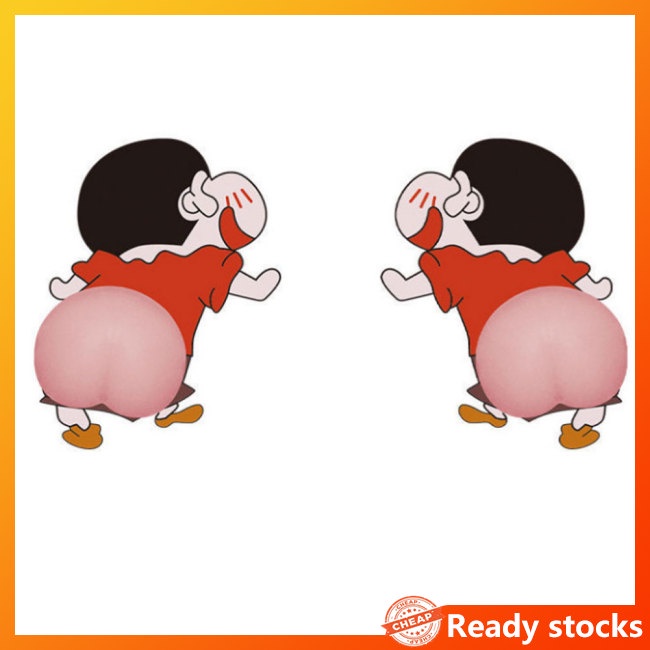 1 cặp miếng dán xe hơi + keo mềm mại chống va chạm/trầy xước họa tiết hoạt hình dễ thương