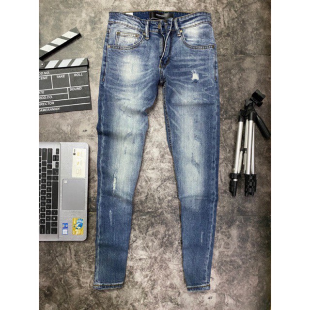 NEW- QUẦN JEAN NAM | QUẦN BÒ NAM VNXK cao cấp - xanh rách - ống ôm xuất xịn Hải An Jeans *