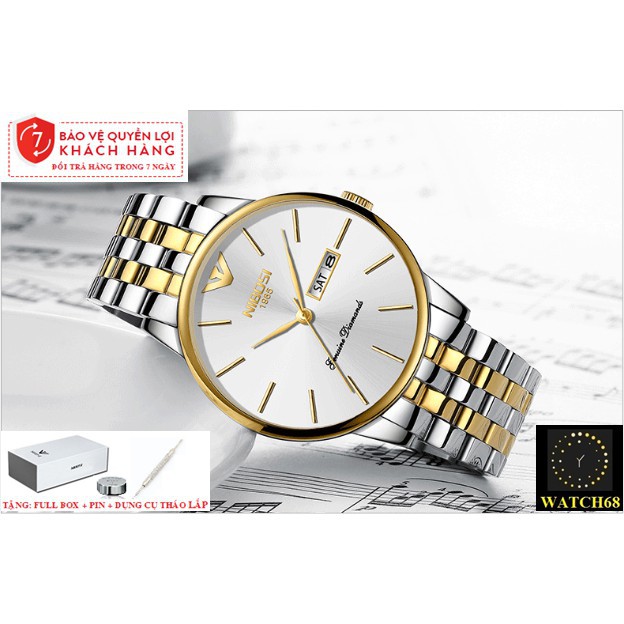 ĐỒNG HỒ NAM NIBOSI 2332 (1985) - FULL BOX DÂY THÉP KHÔNG GỈ. KIỂU DÁNG SANG TRỌNG Bán lẻ giá sỉ