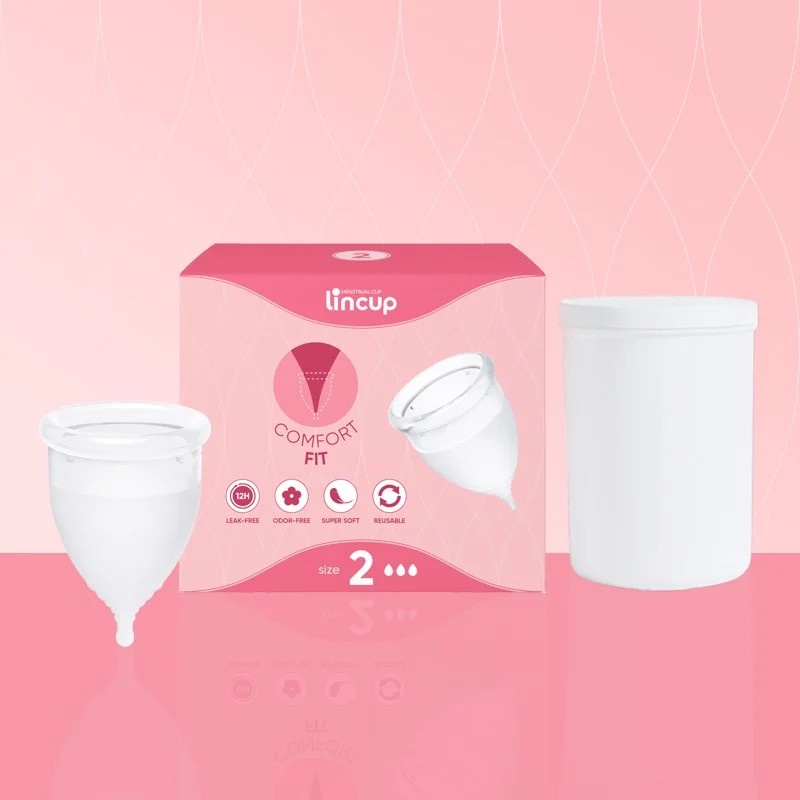 Cốc nguyệt san Lincup Chính hãng tem đỏ  Kèm quà tặng tiệt trùng, bảo quản cốc