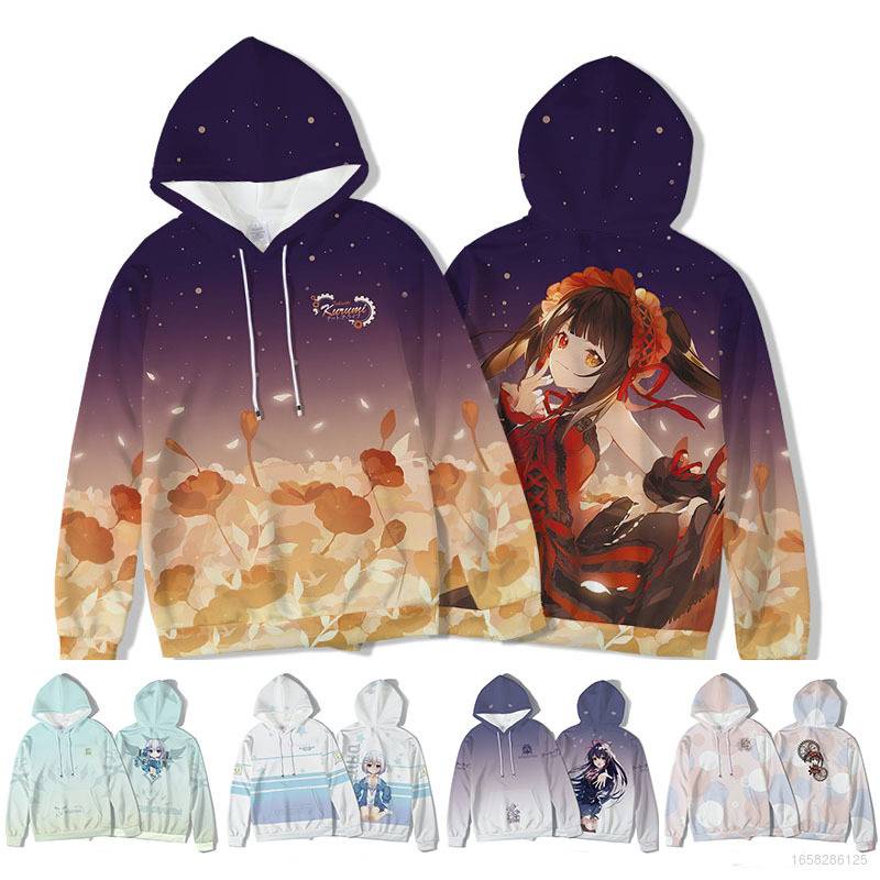 Yyds Áo Khoác Hoodie Unisex Dáng Rộng In Hình Anime DATE A LIVE Phong Cách Nhật Bản Thời Trang Thường Ngày