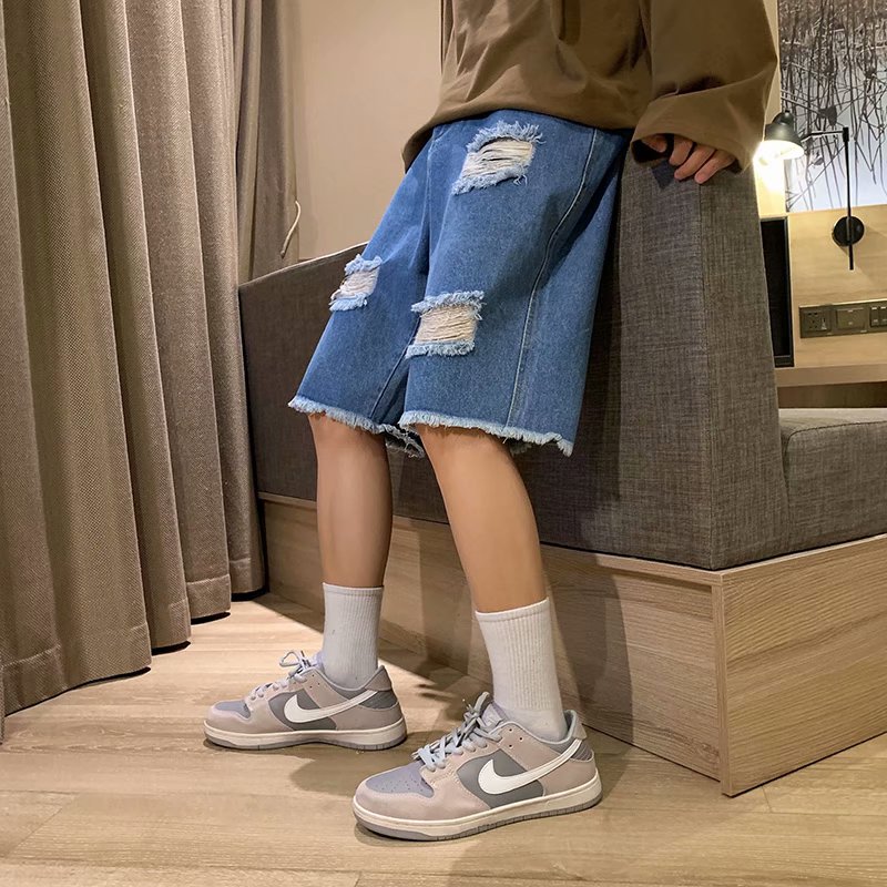 Men's Fashion Torn Jeans Shorts Size S-2Xl