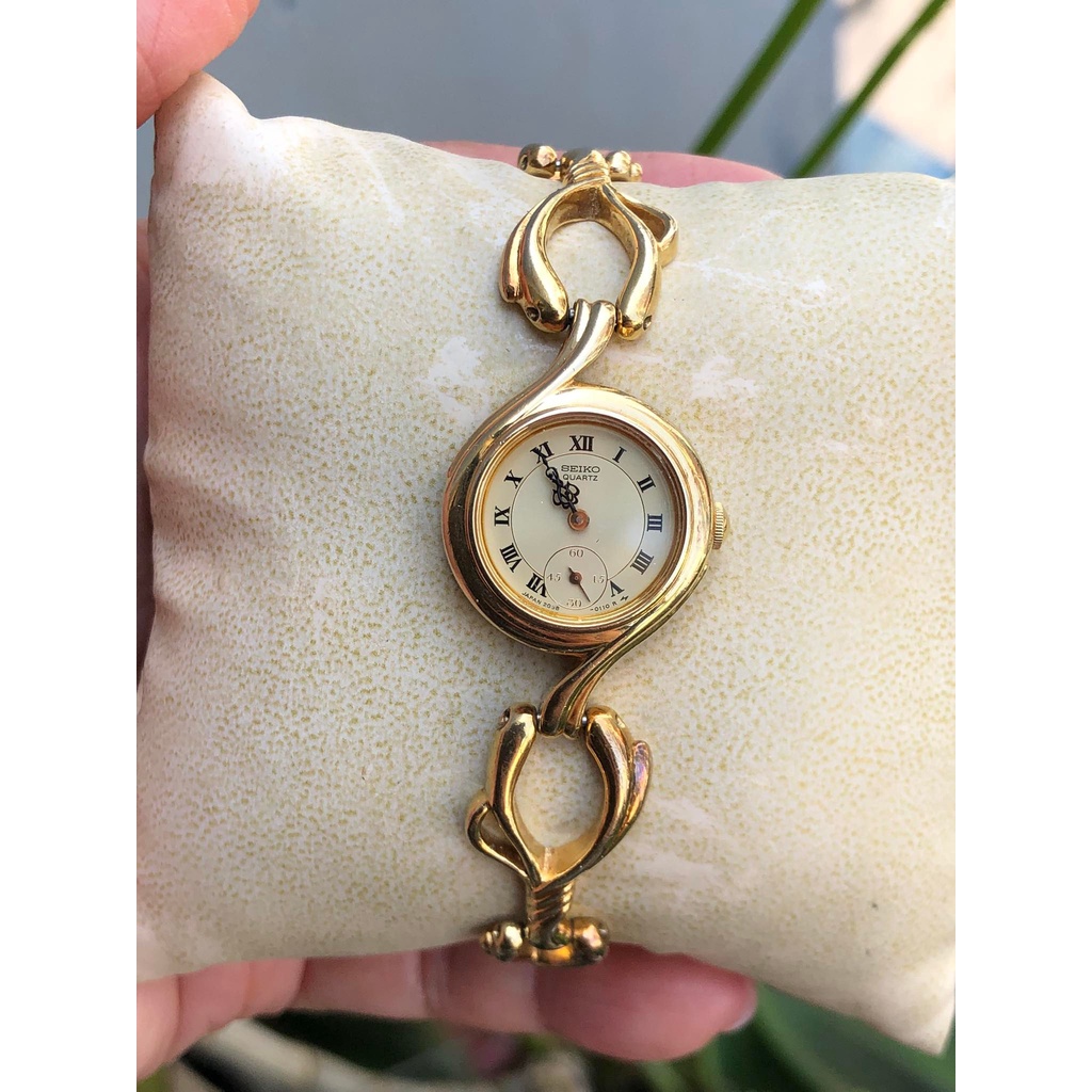 Đồng hồ lắc nữ hiệu Seiko chính hãng, dây thép không gỉ, hàng đã qua sử dụng