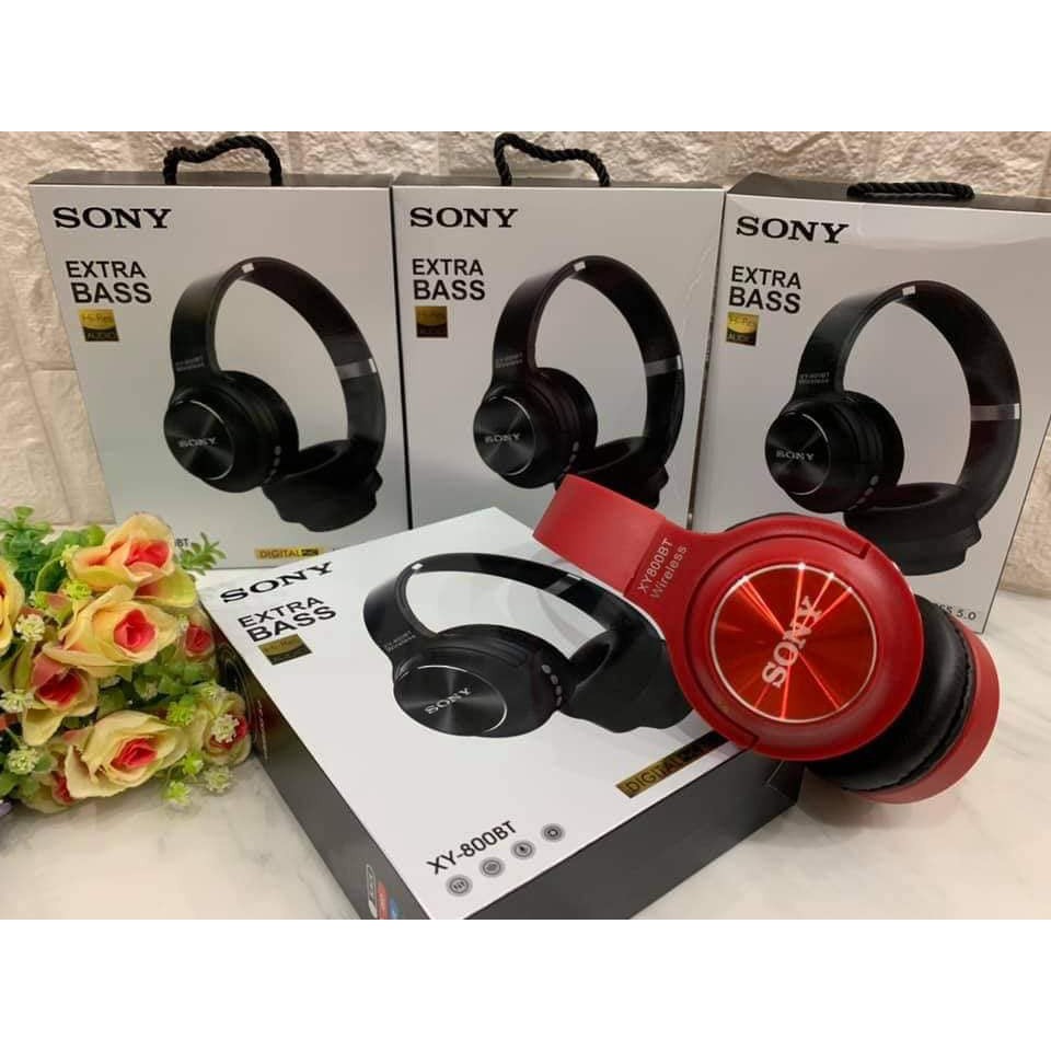 Tai Nghe Nhạc Headphone Bluetooth Chụp Tai Không Dây Có Micro SONY XY 800BT Điện Thoại CHùm Tai có hỗ trợ tHẺ NHỚ