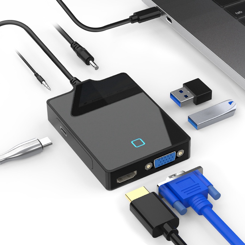 Bộ Chia Cổng Type-C 6 Trong 1 Usb 4k Hdmi Vga Cho Macbook Pro | BigBuy360 - bigbuy360.vn