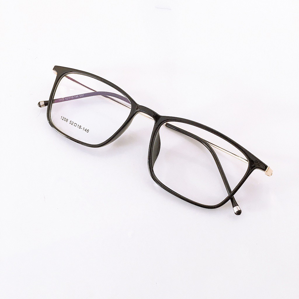 [Gía siêu rẻ] Gọng Kính vuông 1208 đã đeo là XINH -Nhận Cắt Mắt-Tặng kèm hộp+khăn+Chai nước lau kính