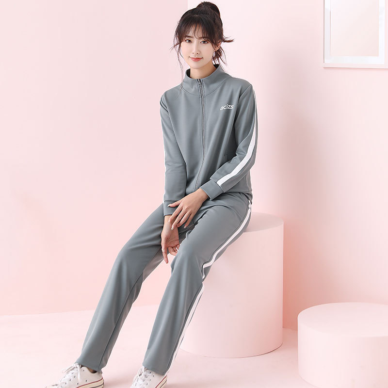 Bộ Đồ Thể Thao Áo Sweater Dài Tay Kèm Quần Ống Rộng Thời Trang Cho Nữ