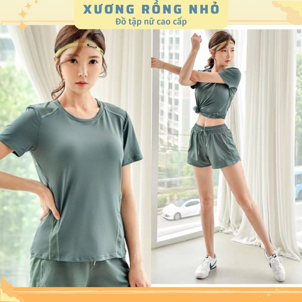 Đồ thể thao nữ, bộ đồ tập gym nữ chất thun lạnh phối lưới, tôn dáng