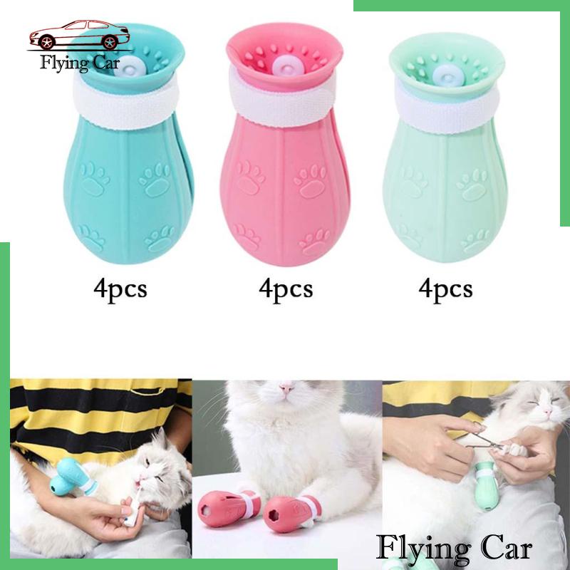 Bộ 4 Vỏ Bọc Bảo Vệ Chống Trầy Xước Có Thể Điều Chỉnh Cho Chân Mèo Cưng Lzdjfmy2