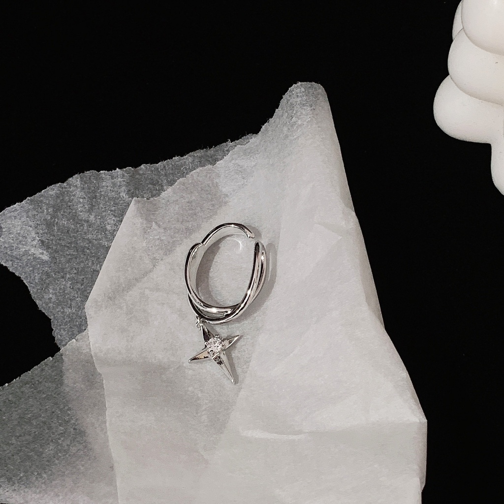 Khuyên tai hình chữ thập màu bạc thời trang retro cá tính dành cho nữ