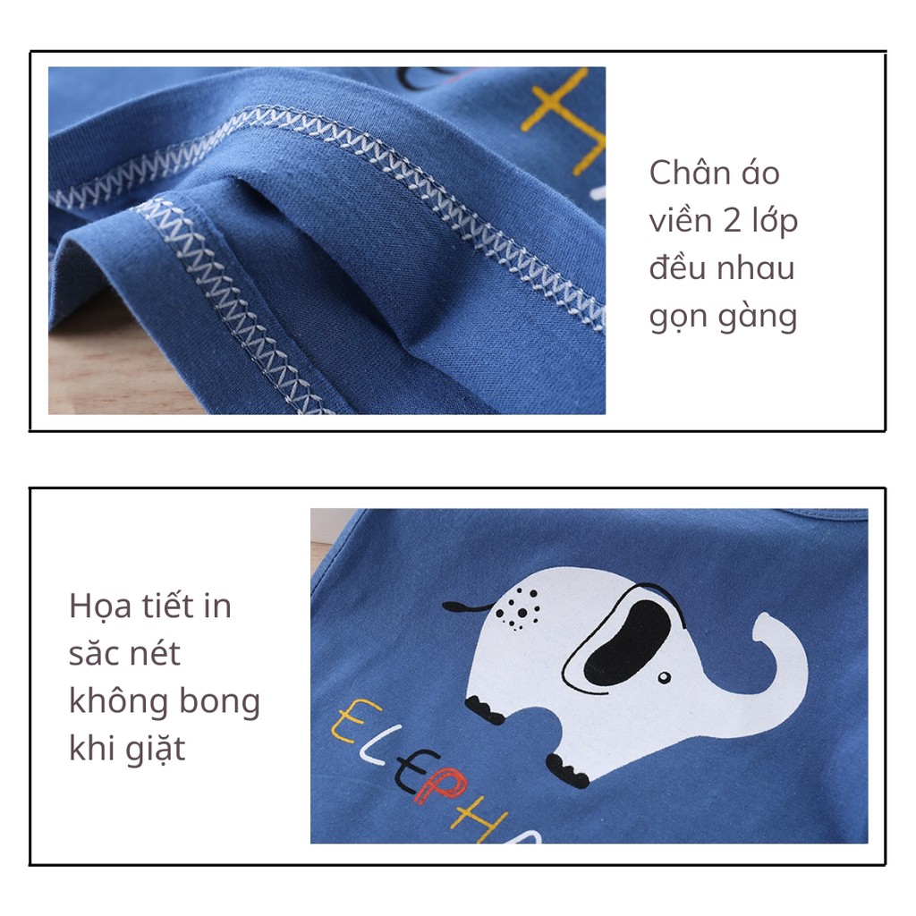 Bộ Cộc Tay Trẻ Em Chất Cotton Thoáng Mát Hàng Quảng Châu Cho Bé Từ 3 Tháng Đến 4 Tuổi