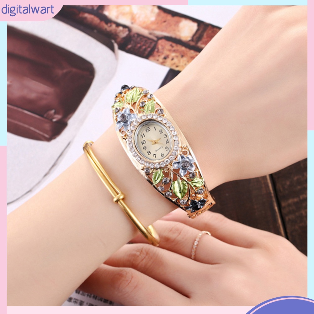 Đồng Hồ Nữ Mặt Hình Oval Đính Đá Thời Trang