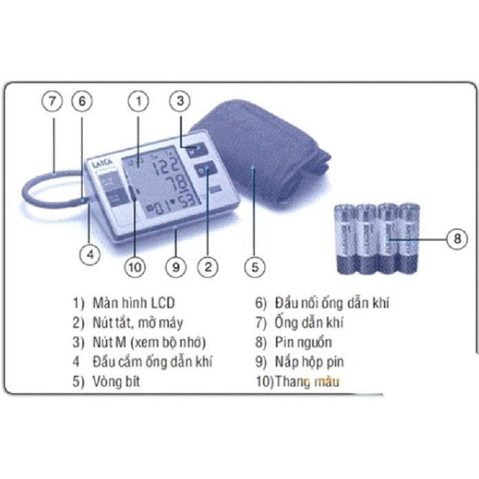 Máy đo huyết áp điện tử bắp tay Laica BM2001, dụng cụ kiểm tra huyết áp, nhịp tim - Hàng nhập khẩu chính hãng Laica Ital