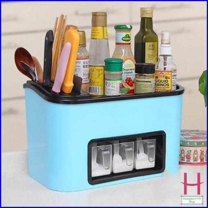 Kệ đựng gia vị và đồ bếp cao cấp nhựa việt nhật -Hộp để gia vị - Kệ giắt dao và gia vị an toàn - Kệ đựng gia vị