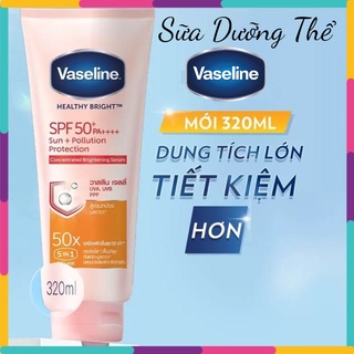 Sữa dưỡng thể vaseline 50x 320ml - dưỡng trắng da, chống nắng